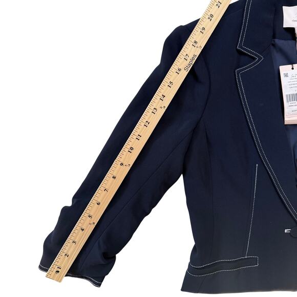 CINQ A SEPT Navy Crepe Khloe Blazer - Picture 12 of 13